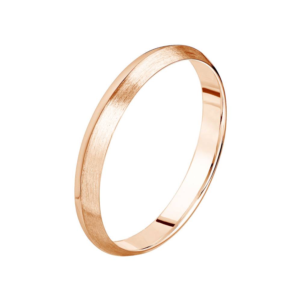 Wedding band Rose gold Thésée Love Brossée 3 mm 2