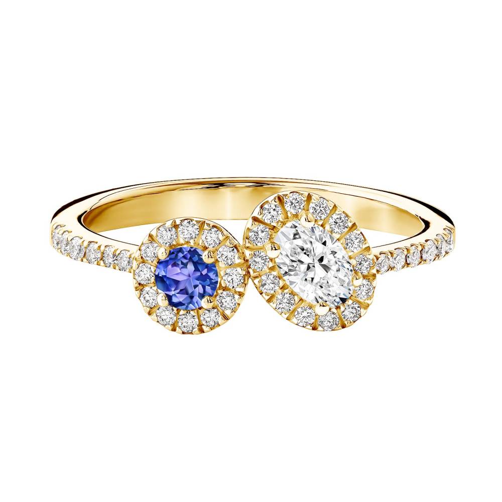 Bague Or jaune Tanzanite et diamants AlterEgo Ovale 2