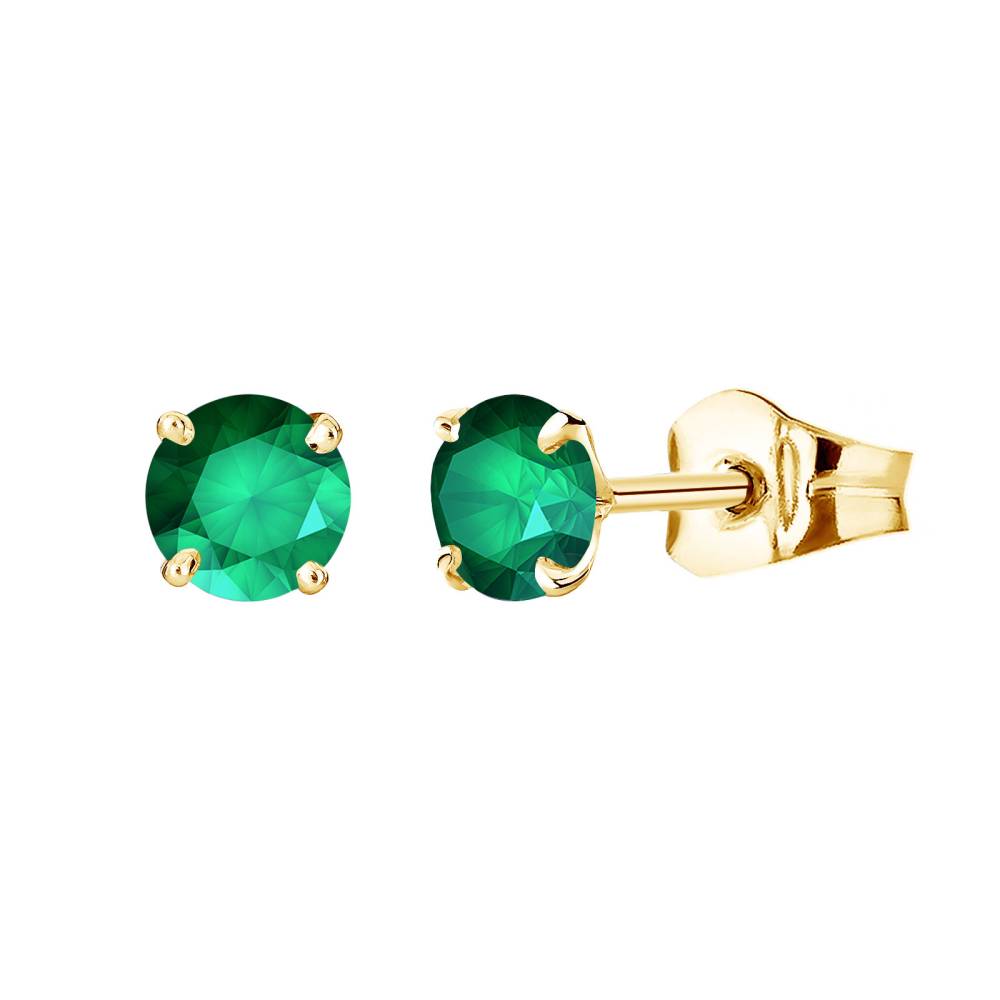 Boucles d'oreilles Or jaune Emeraude Lady XL 2