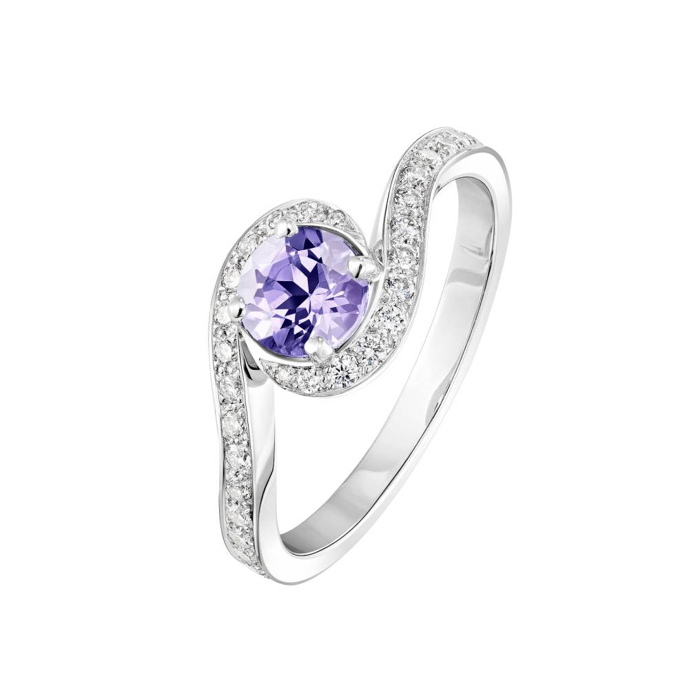 Bague Or blanc Tanzanite et diamants Amelia 2