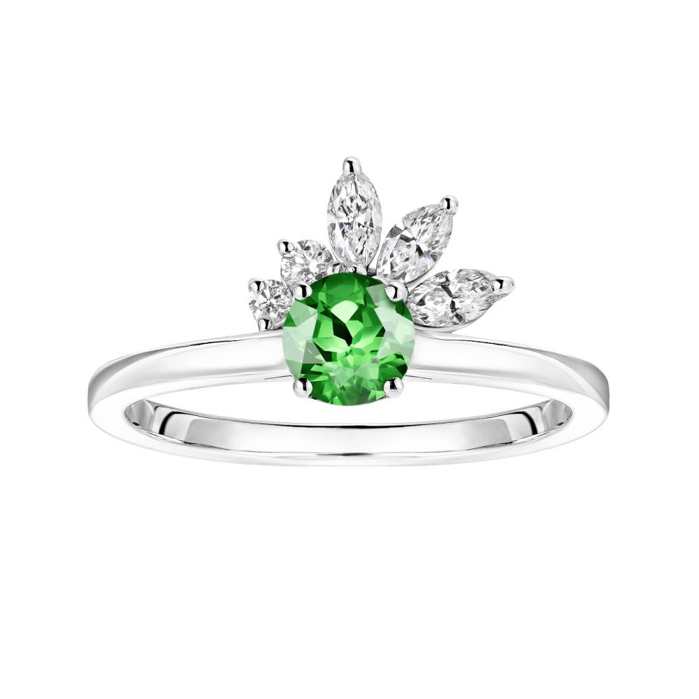 Ring Platin Tsavorit und diamanten Little EverBloom 2