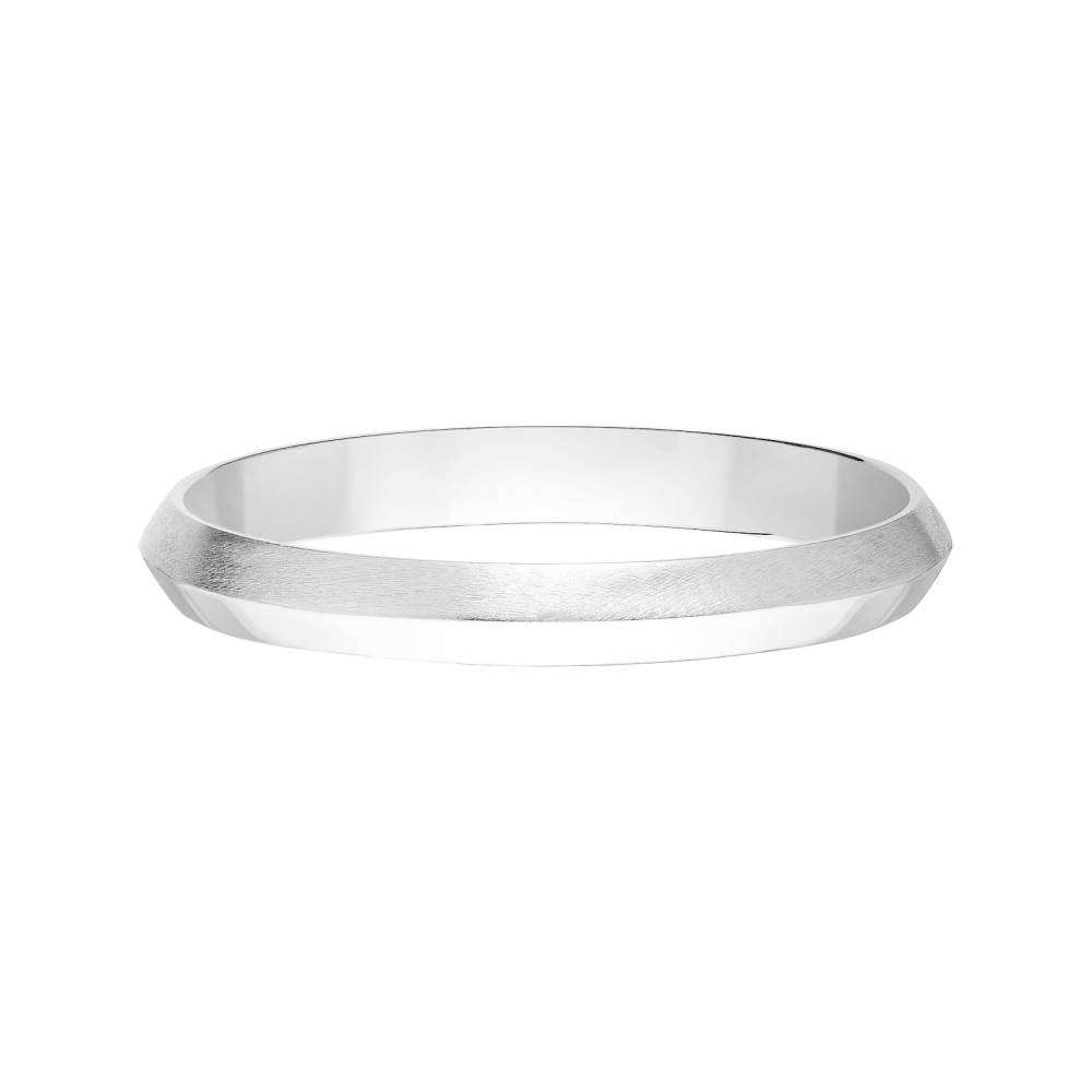 Wedding band White gold Thésée Love Brossée 3 mm 3