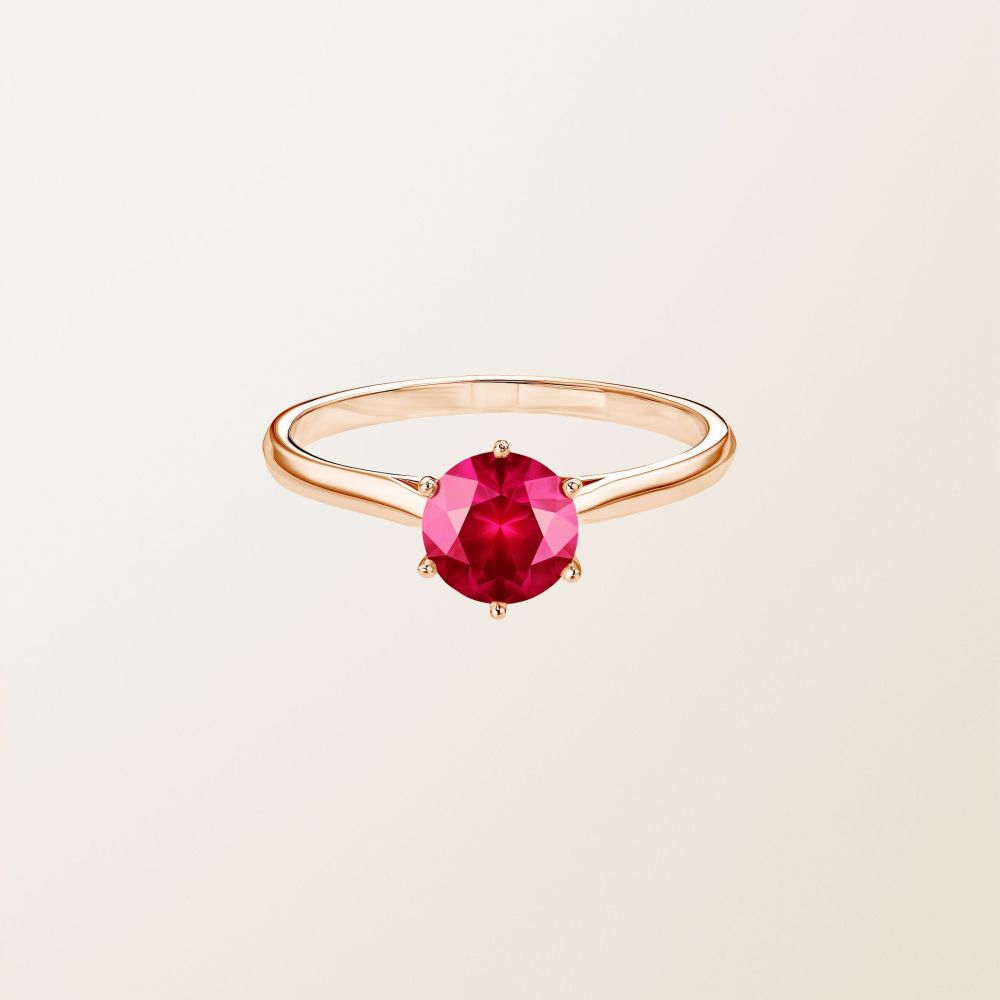 Bague Or rose Rubis Lady 2