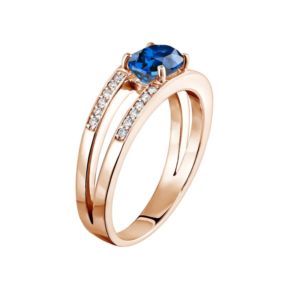 Ring Rose gold Sapphire and diamonds Cassandra 3