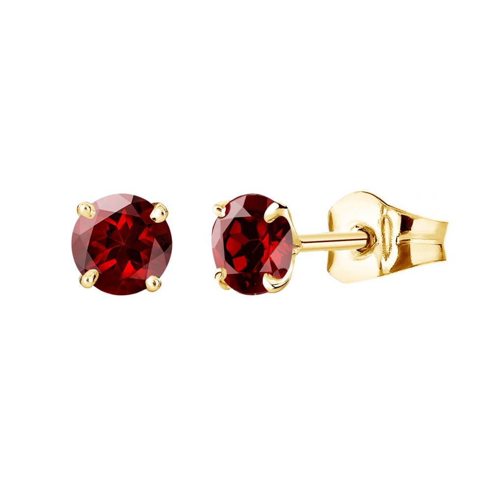 Earrings Yellow gold Garnet Lady XL 2