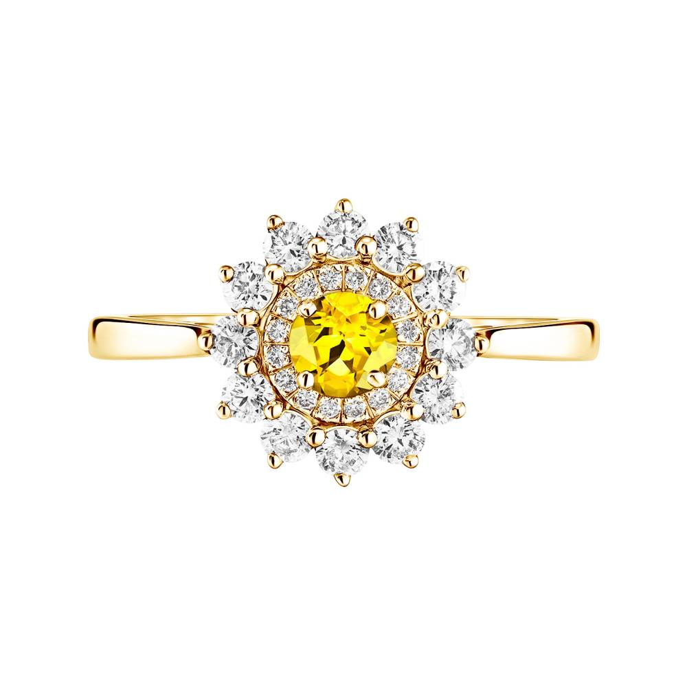 Bague Or jaune Saphir Jaune Lefkos 4 mm 2