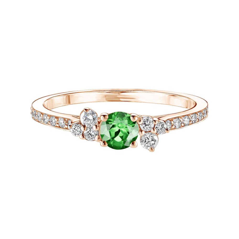 Ring Roségold Tsavorit und diamanten Baby EverBloom Pavée 2