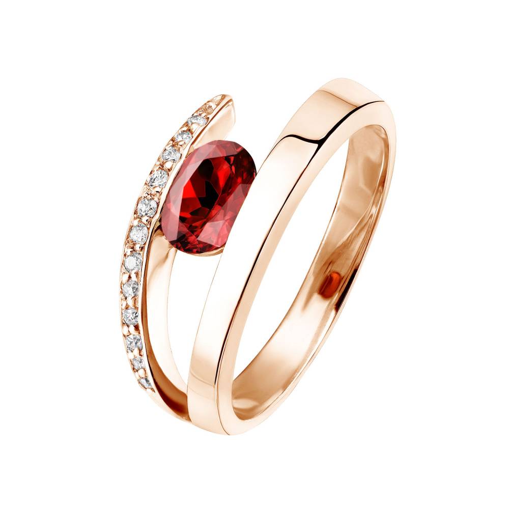 Ring Roségold Granat und diamanten Ananta 2