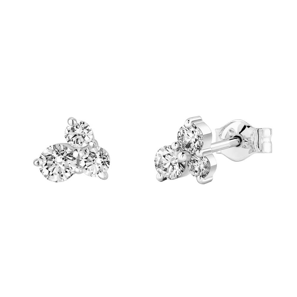 Boucles d'oreilles Or blanc Diamant Mini EverBloom 2