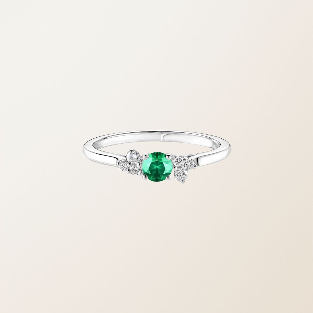 Ring Platinum Emerald and diamonds Baby EverBloom 2