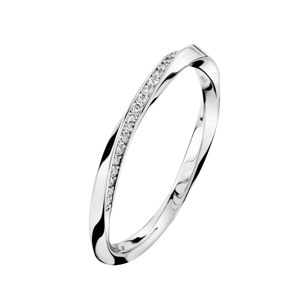 Bague Platine Diamant Mathurins 2 mm Pavée 2