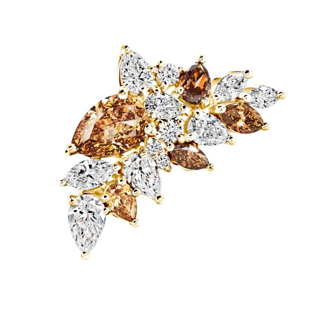 Mono boucle d'oreille Or jaune Diamant EverBloom Haute Joaillerie 2