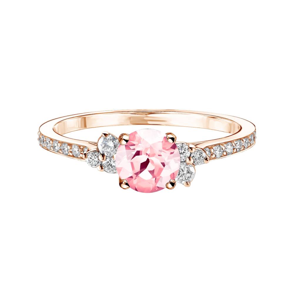 Ring Roségold Turmalin und diamanten Baby EverBloom 5 mm Pavée 2