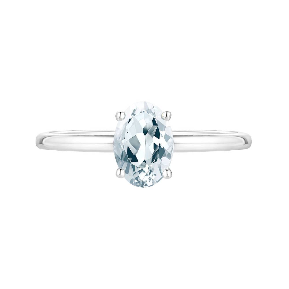 Ring White gold Aquamarine Lady Ovale 2