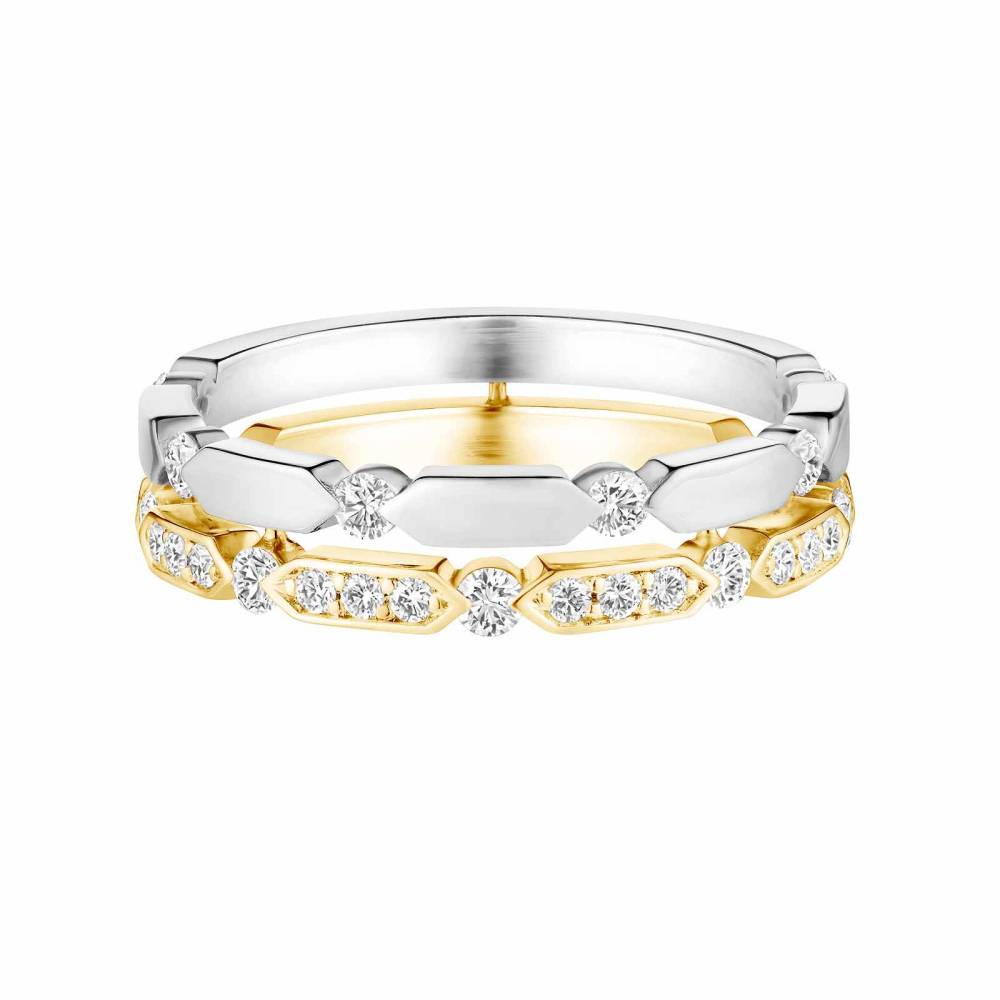 Bague Or blanc et jaune Diamant MET Duo M 2