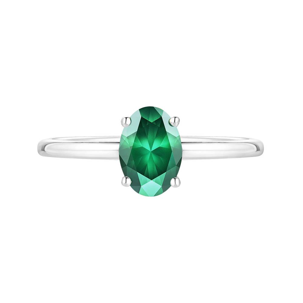 Ring White gold Emerald Lady Ovale 2