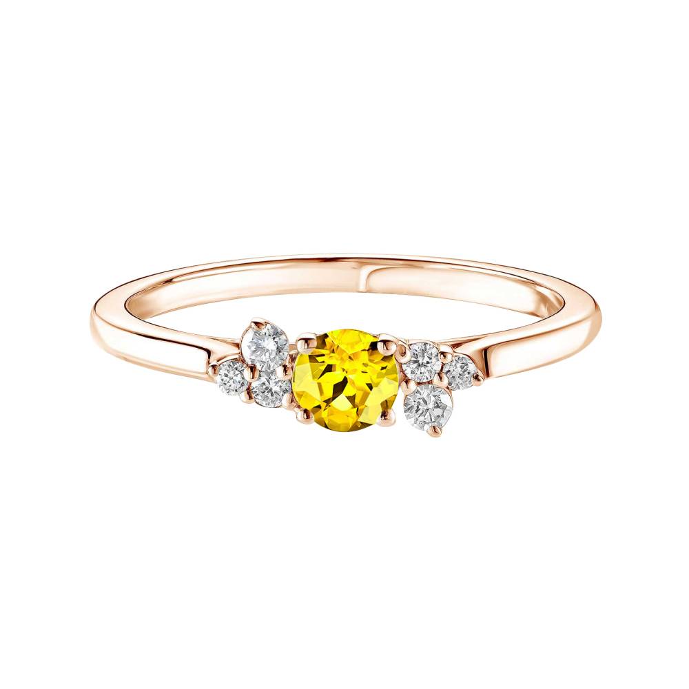 Ring Rose gold Yellow Sapphire and diamonds Baby EverBloom 2