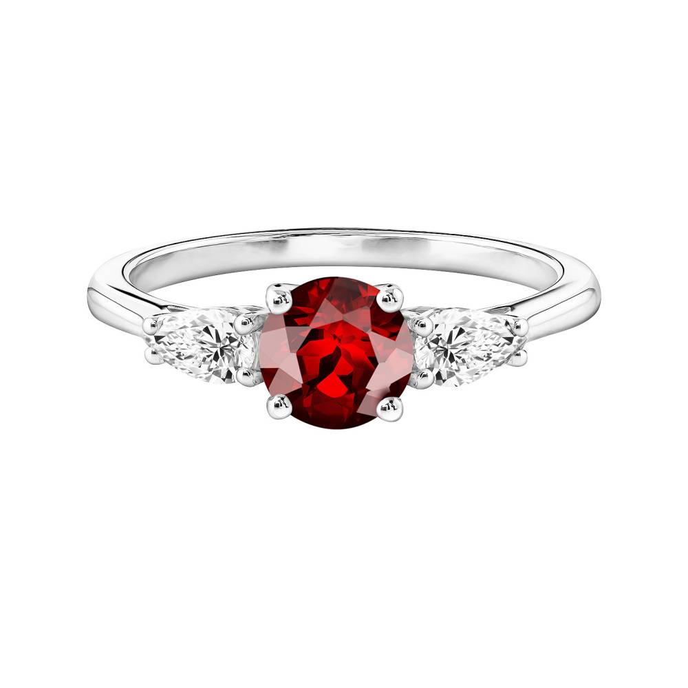 Ring Platin Granat und diamanten Lady Duo de Poires 2