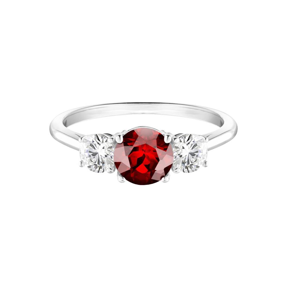 Ring Platin Granat Little Lady Duo 2