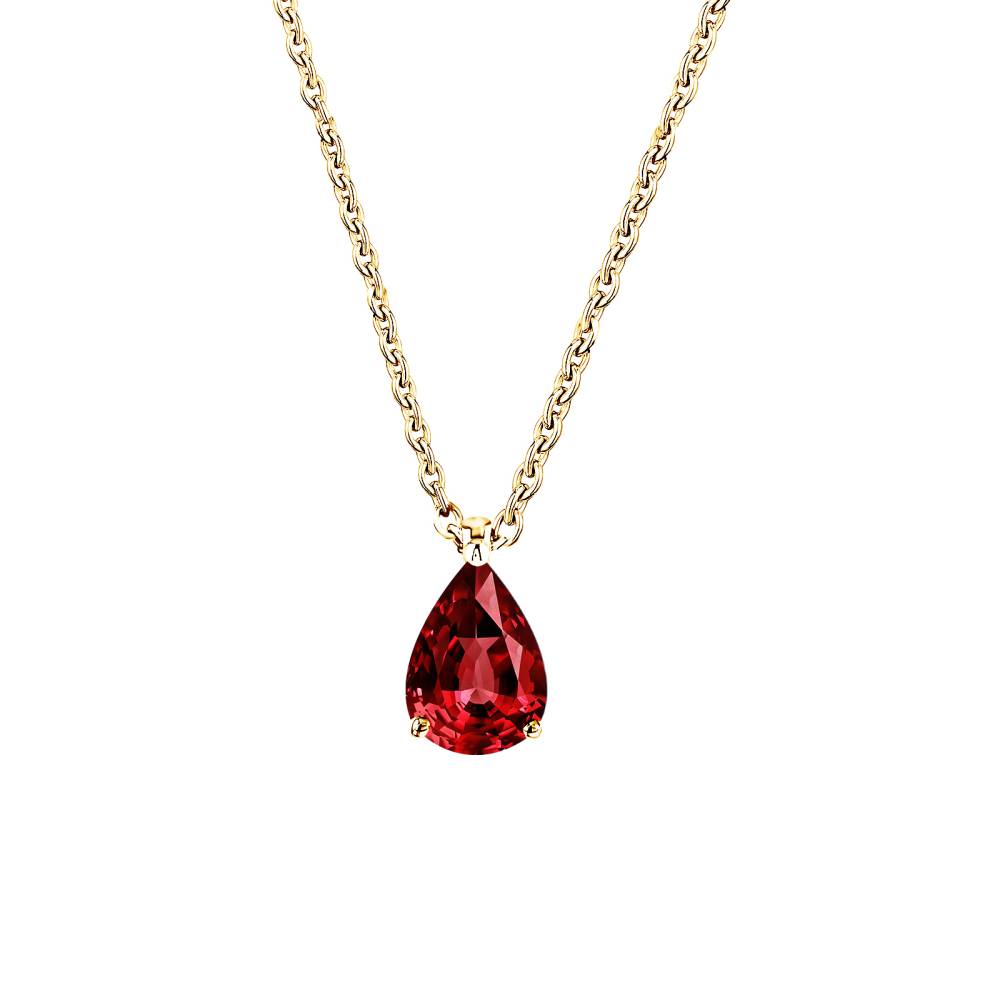 Anhänger Gelbgold Granat und diamanten Lady Poire M 2