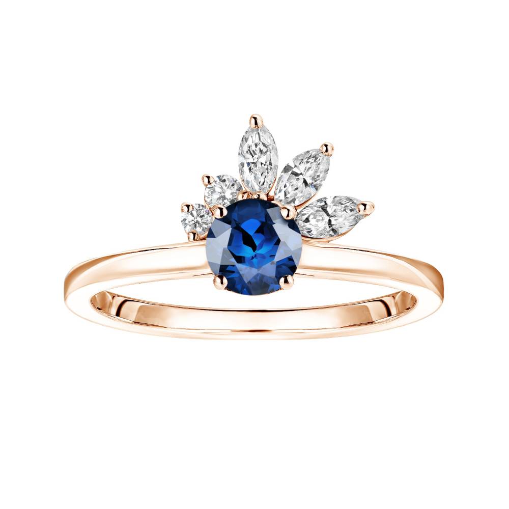 Ring Rose gold Sapphire and diamonds Little EverBloom 2