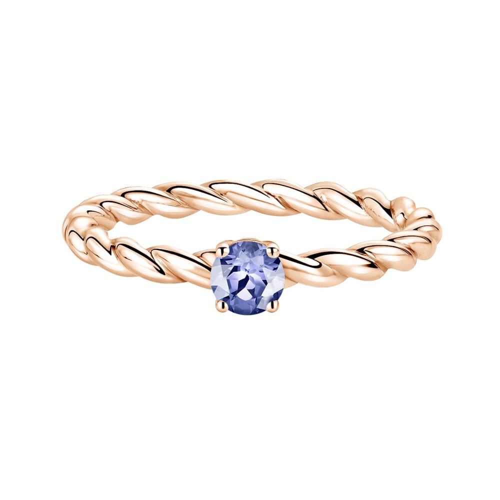 Bague Or rose Tanzanite et diamants Capucine 4 mm 2