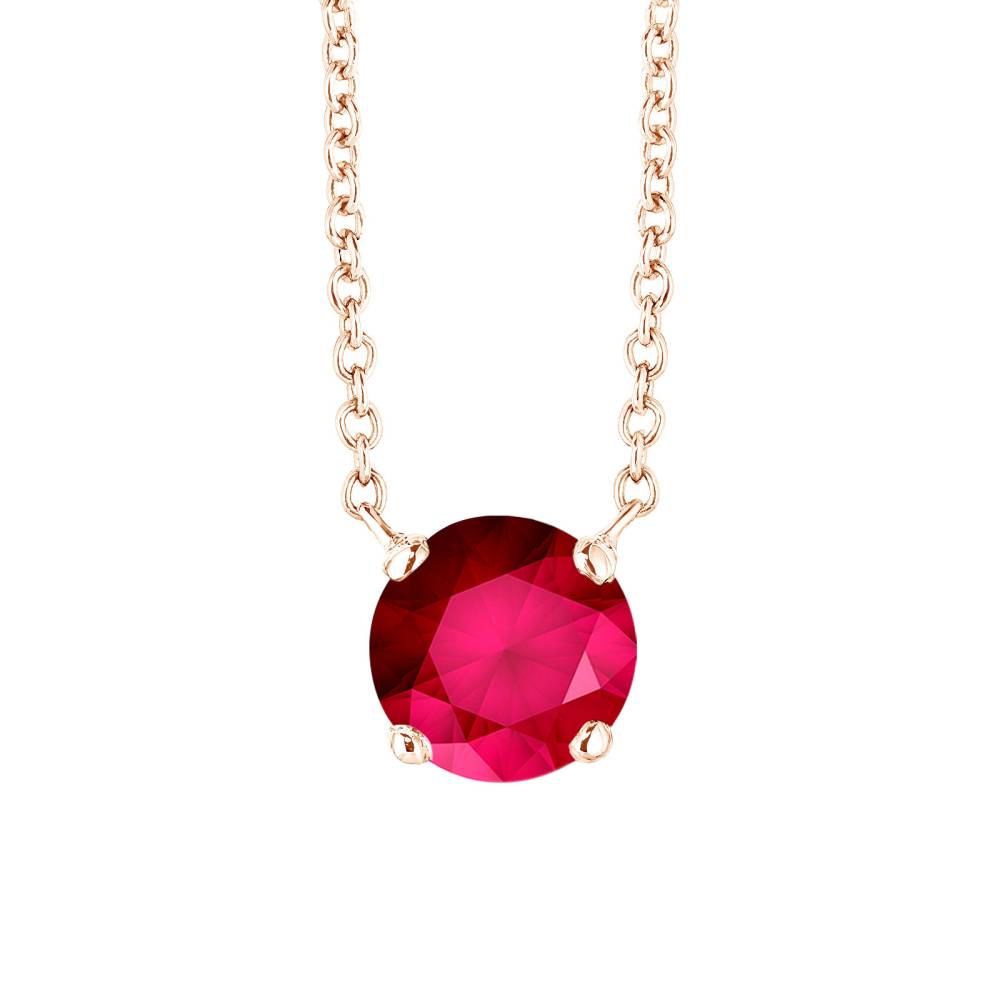 Pendentif Or rose Rubis Lady XXL 2