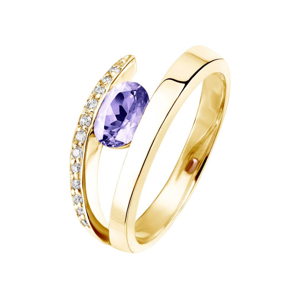 Ring Yellow gold Tanzanite and diamonds Ananta 2