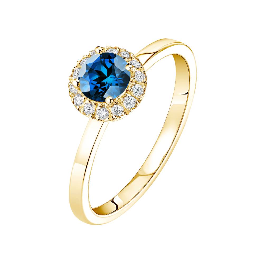 Ring Yellow gold Sapphire and diamonds Rétromantique M 2