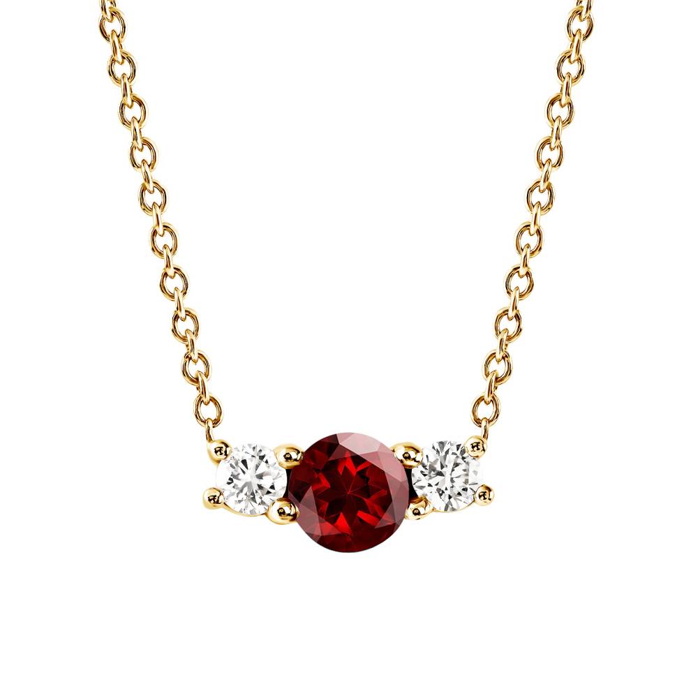 Pendentif Or jaune Grenat et diamants Lady Duo 2