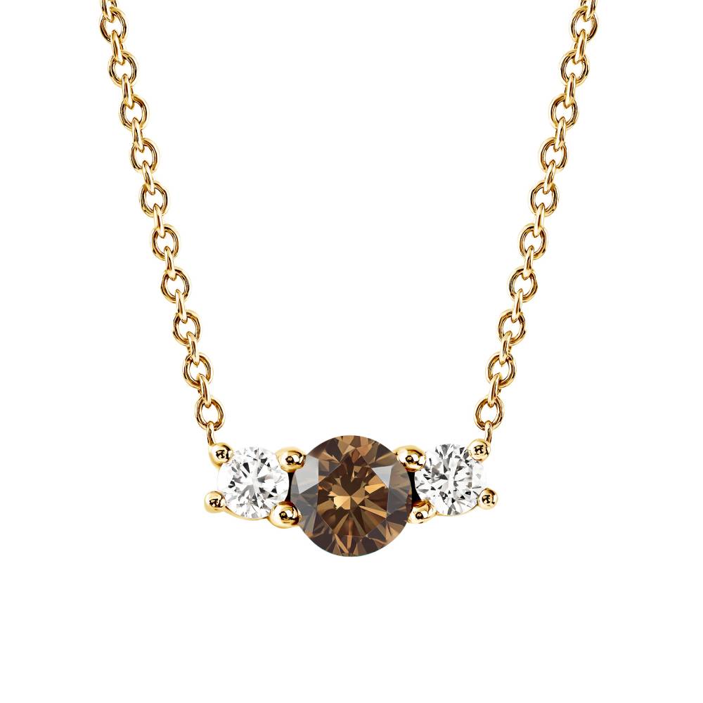 Pendentif Or jaune Diamant Chocolat et diamants Lady Duo 2