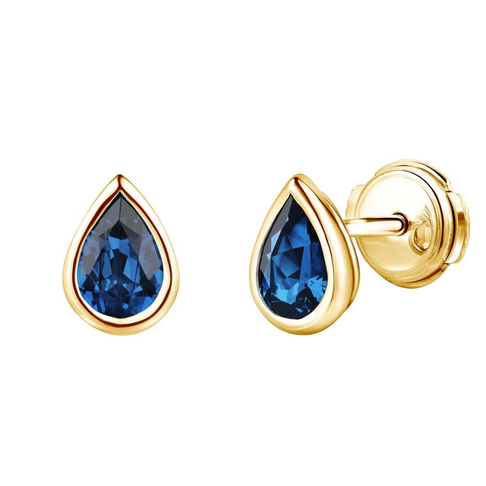 Earrings Yellow gold Sapphire Gemmyorama 2