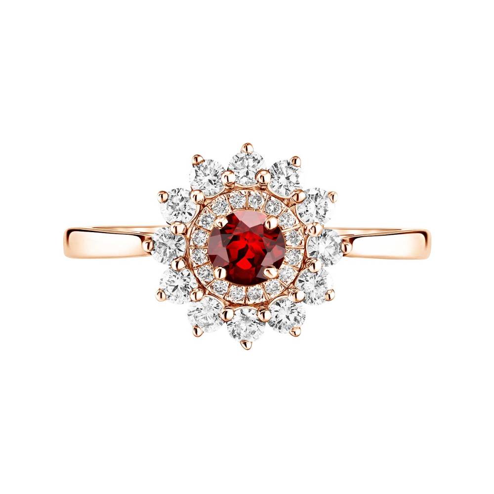 Ring Rose gold Garnet Lefkos 4 mm 2