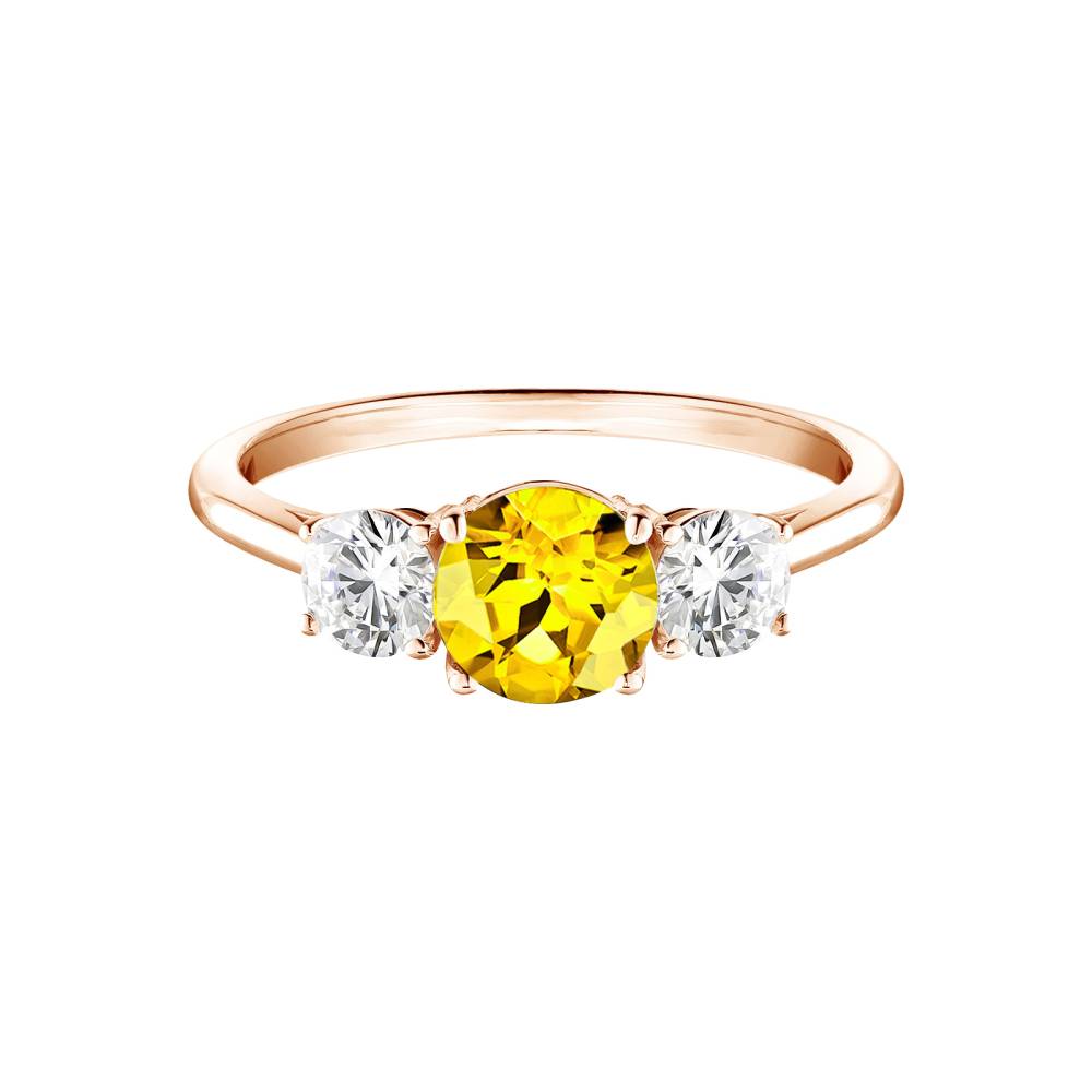 Ring Roségold Gelber Saphir Little Lady Duo 2