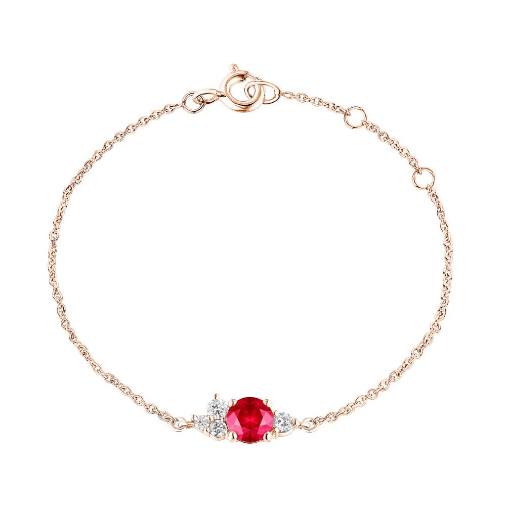 Armband Roségold Rubin und diamanten Baby EverBloom 2