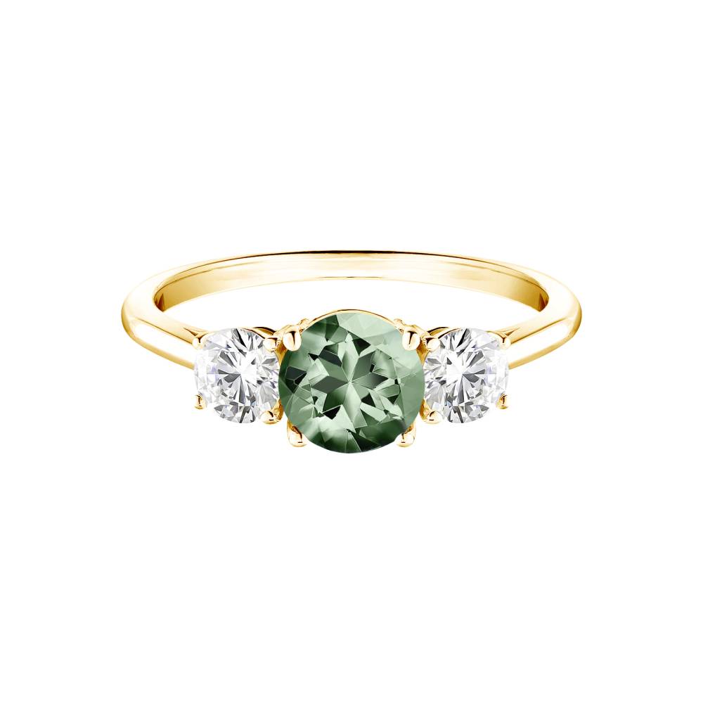 Ring Yellow gold Green Sapphire Little Lady Duo 2