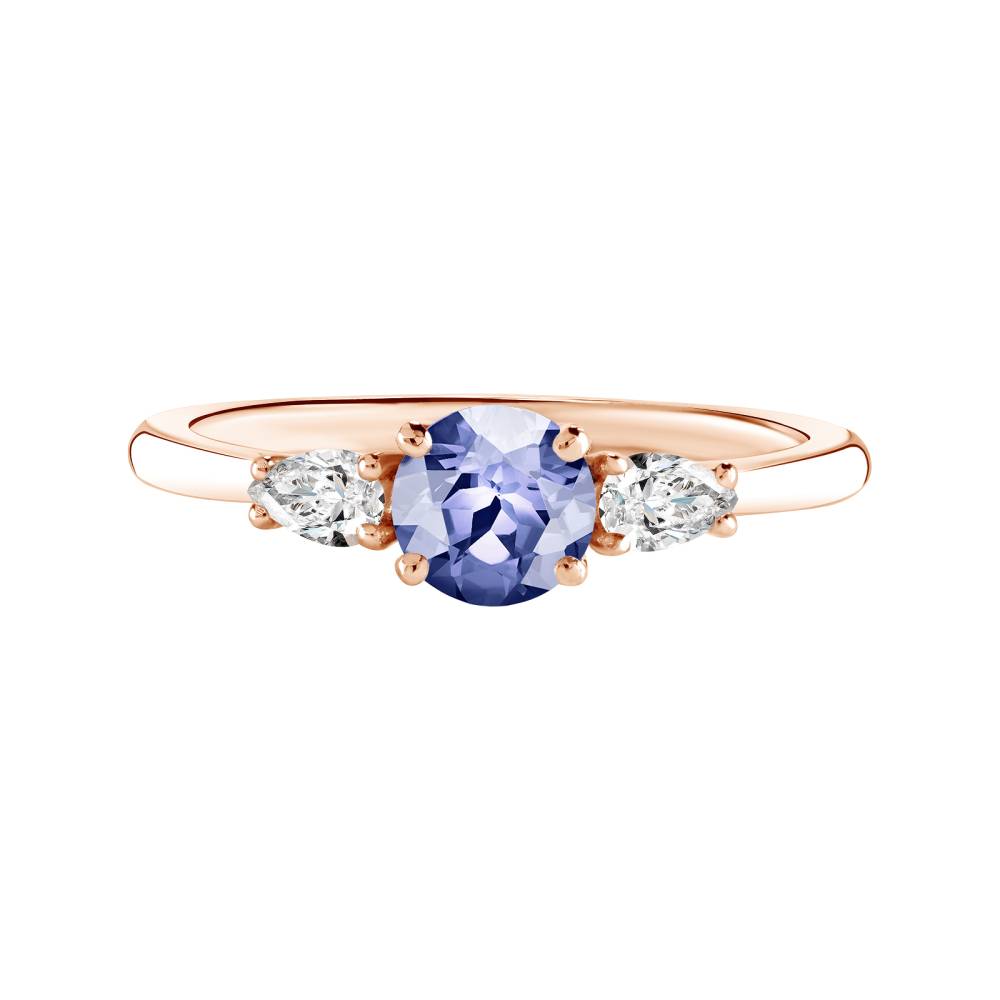 Ring Rose gold Tanzanite and diamonds Little Lady Duo de Poires 2