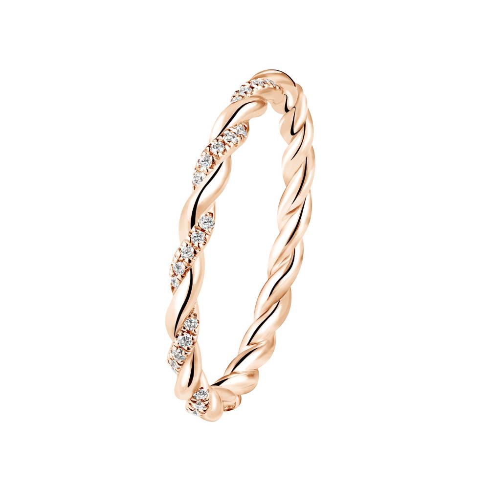 Ring Rose gold Diamond Capucine pavée 2