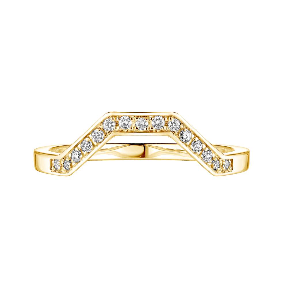 Wedding band Yellow gold Diamond Art Déco 5 mm 2