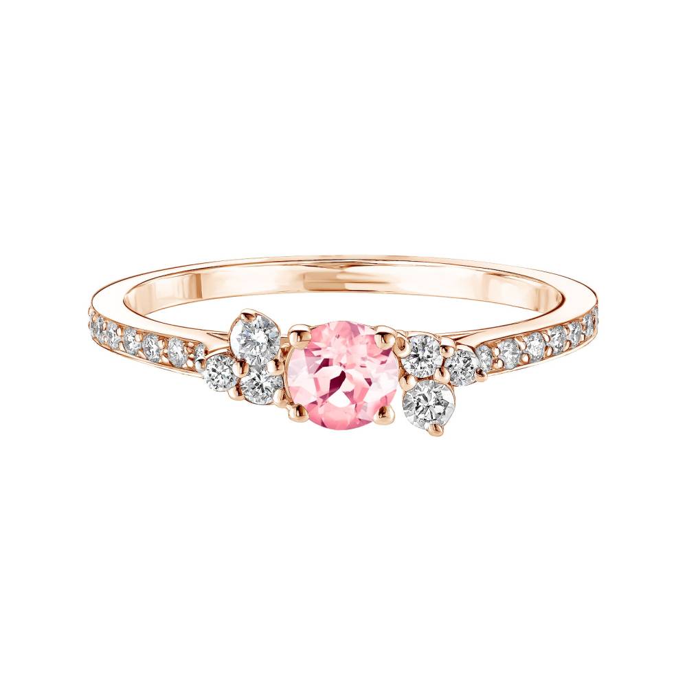 Ring Rose gold Tourmaline and diamonds Baby EverBloom Pavée 2