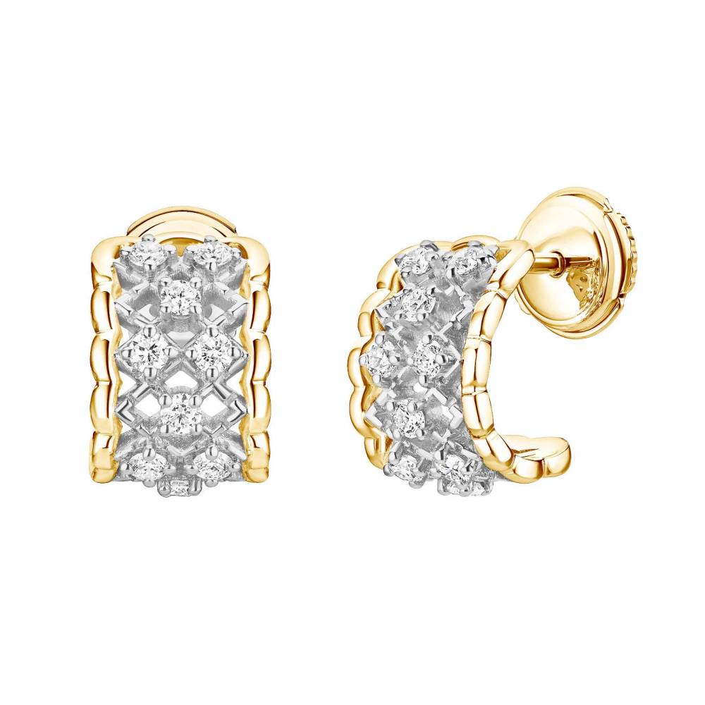 Boucles d'oreilles Or blanc et jaune Diamant RétroMilano 2