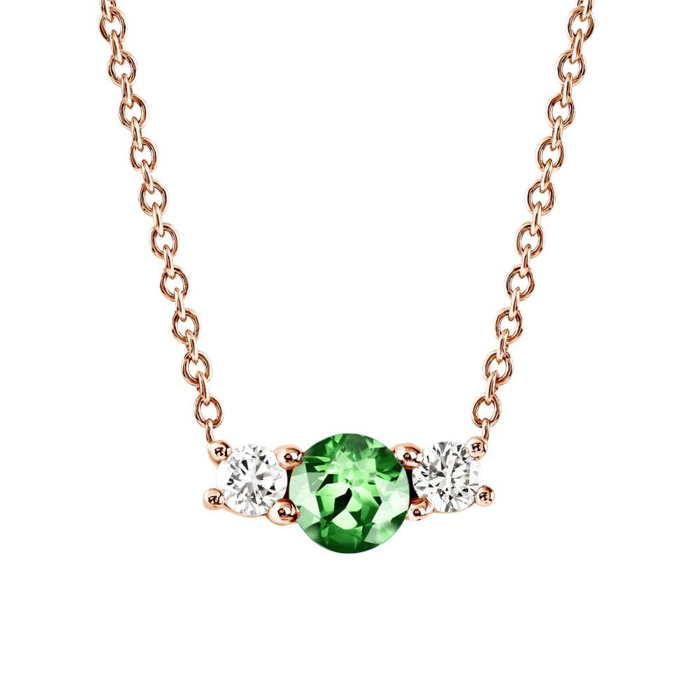 Pendant Rose gold Tsavorite and diamonds Lady Duo 2
