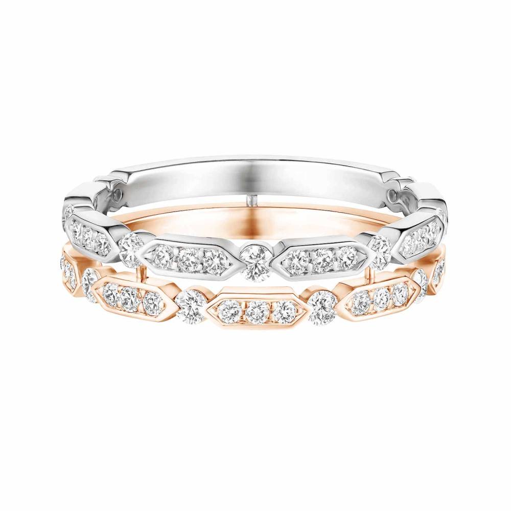 Ring White and rose gold Diamond MET Duo Pavée 2