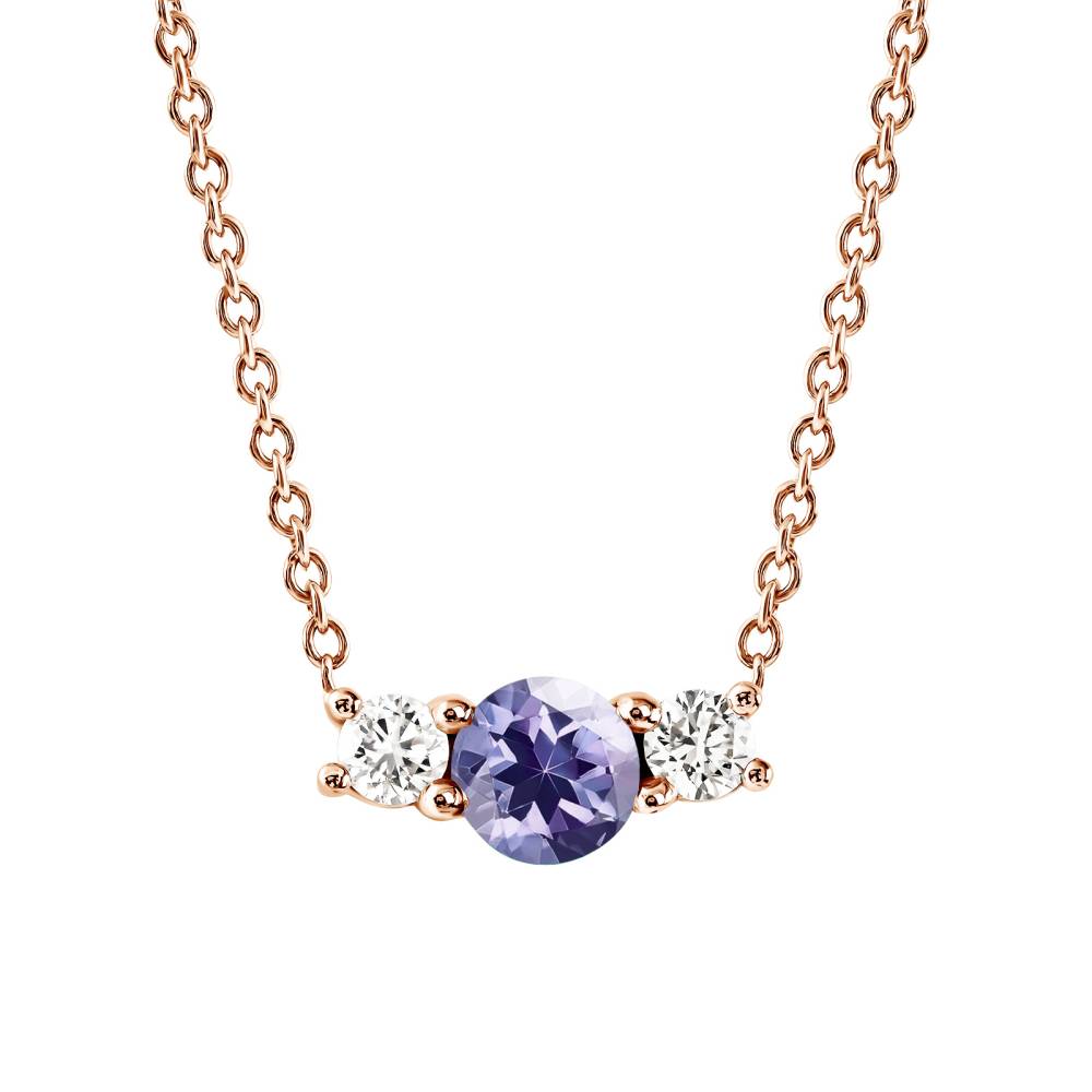 Pendentif Or rose Tanzanite et diamants Lady Duo 2