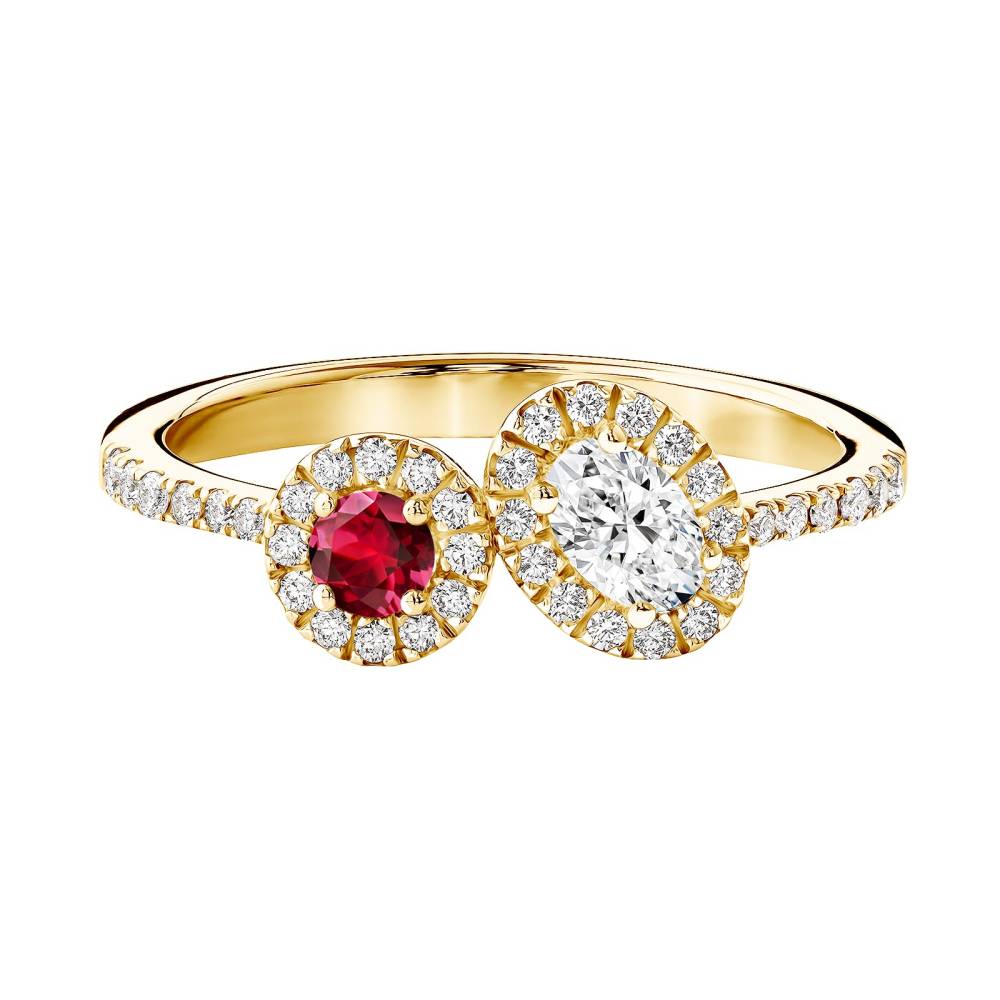 Ring Gelbgold Rubin und diamanten AlterEgo Ovale 2