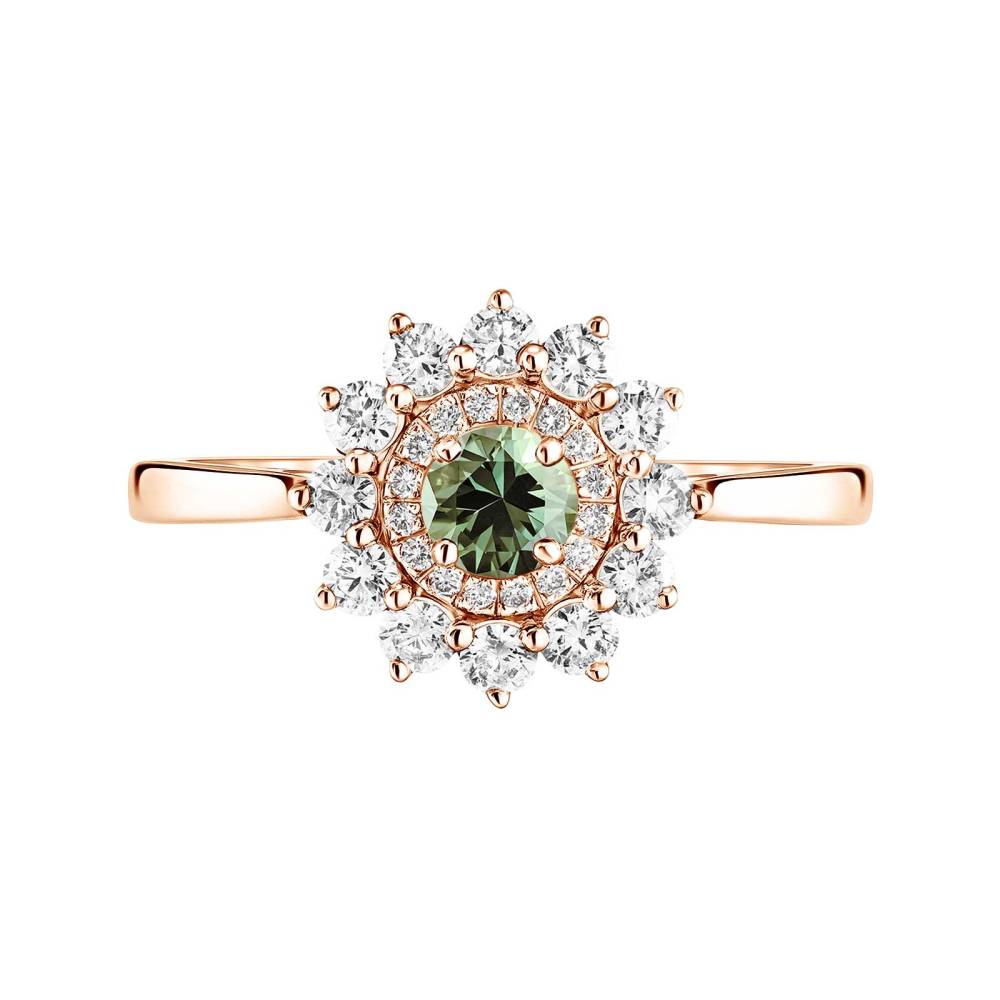 Ring Rose gold Green Sapphire Lefkos 4 mm 2