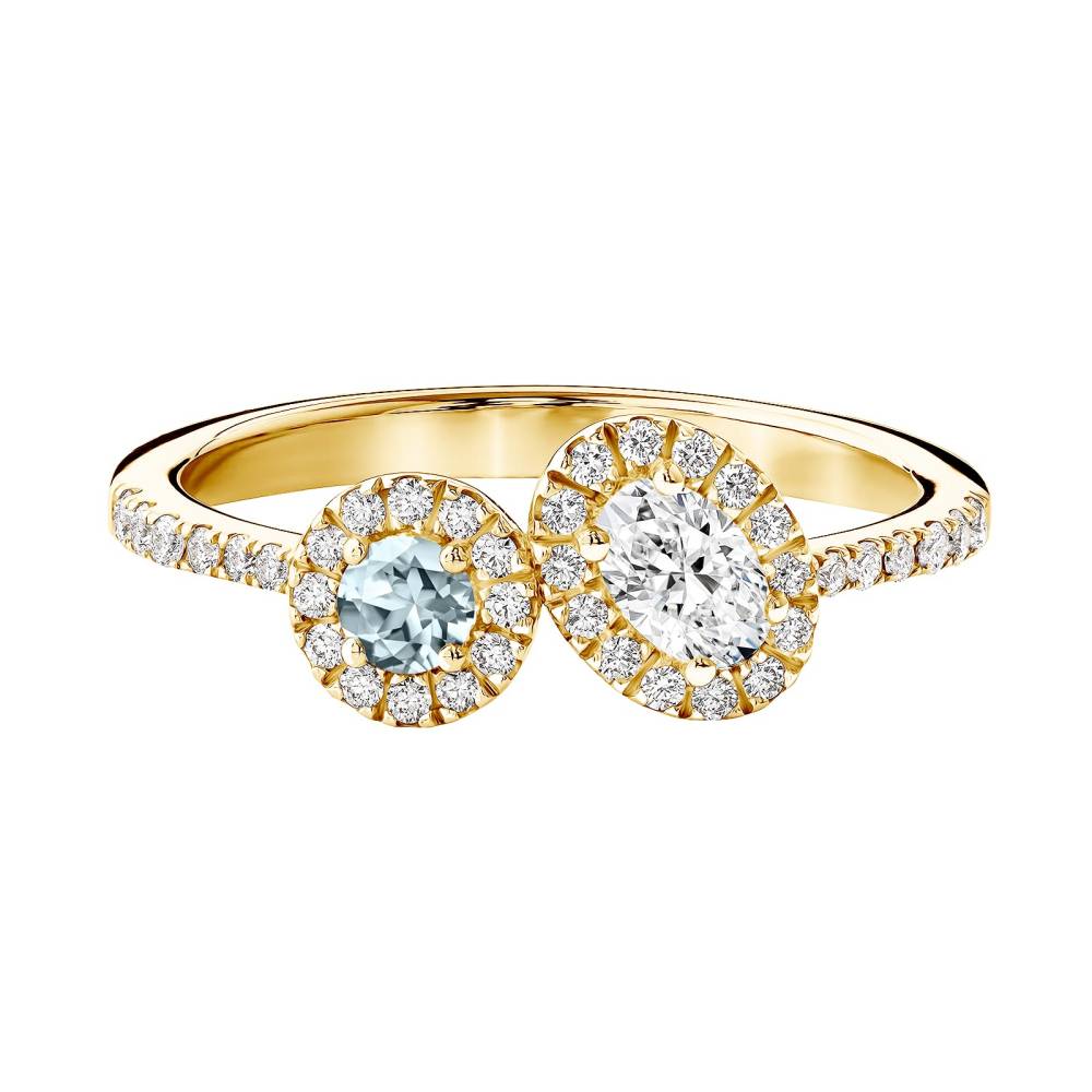 Ring Yellow gold Aquamarine and diamonds AlterEgo Ovale 2