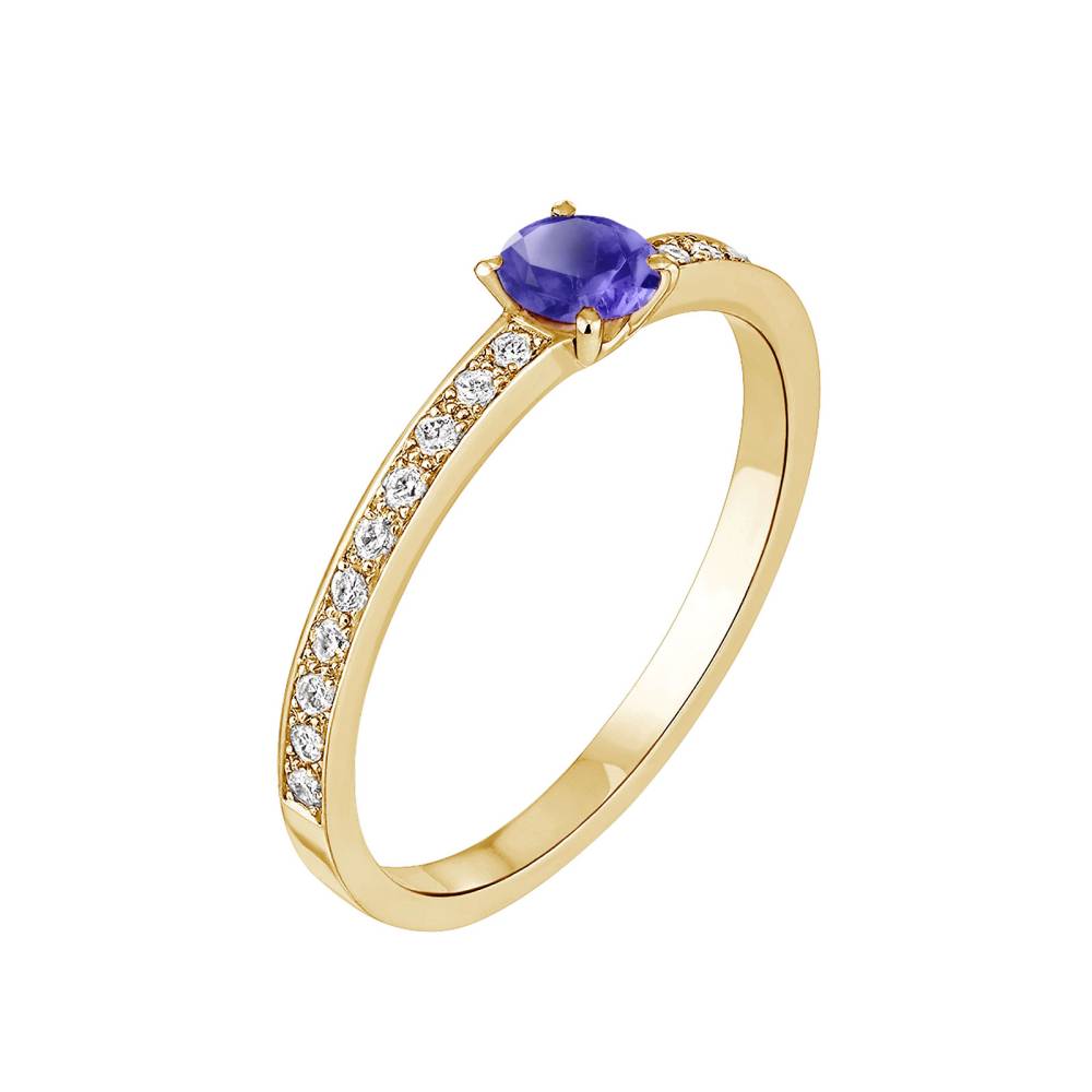 Ring Yellow gold Tanzanite and diamonds Milady 2