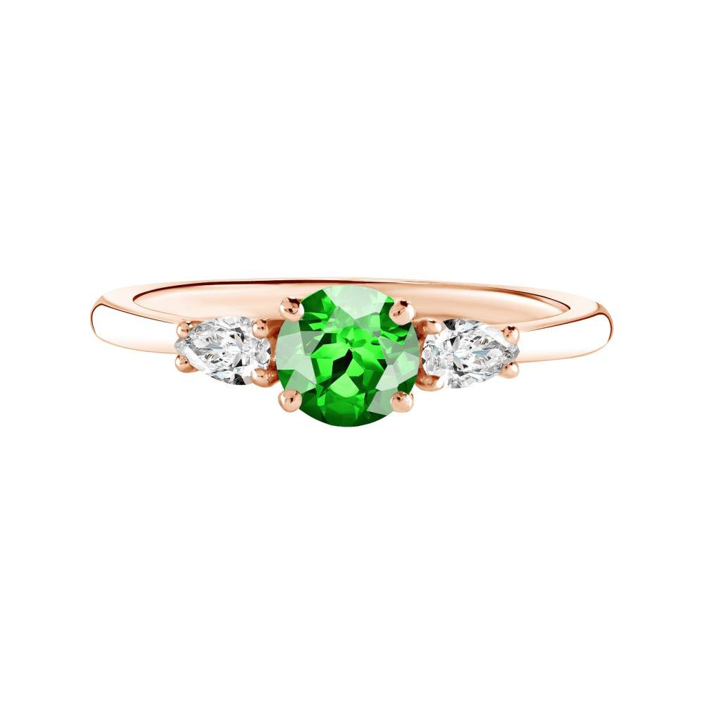 Ring Roségold Tsavorit und diamanten Little Lady Duo de Poires 2