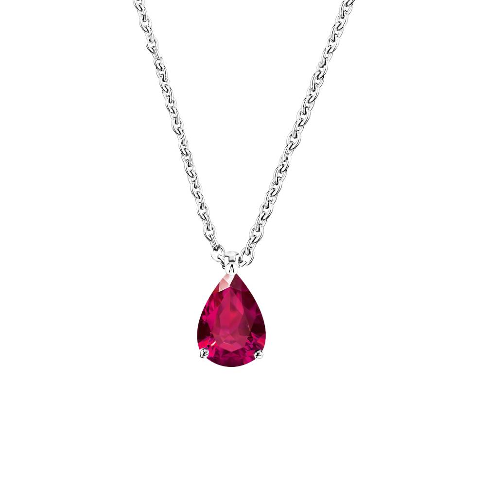 Pendant White gold Ruby and diamonds Lady Poire M 2